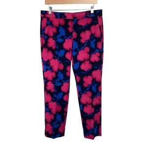 Banana Republic Avery Floral Pants Size 6 Pink & Blue Trousers Dress‎ Pants